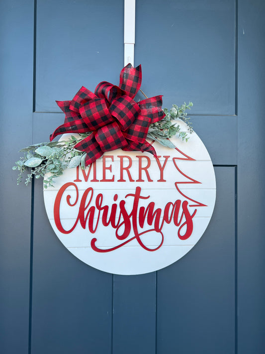 Merry Christmas Tree door sign