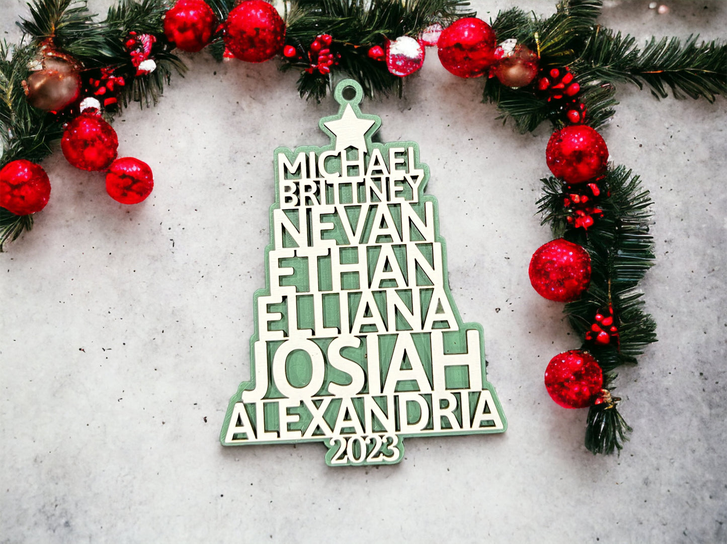 Christmas Tree Name Ornament