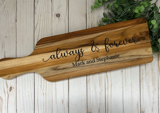 Personalized Skinny Cutting Board with Handle