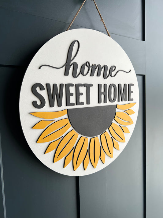 Sunflower 'Home Sweet Home'  Round Sign