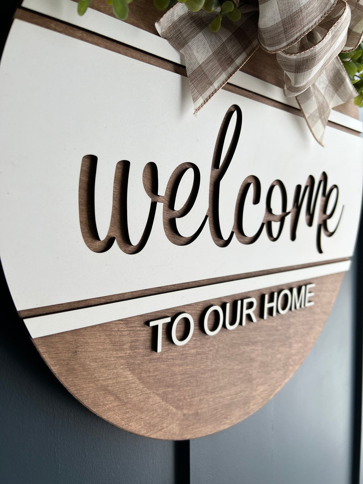 "Welcome To Our Home" round sign